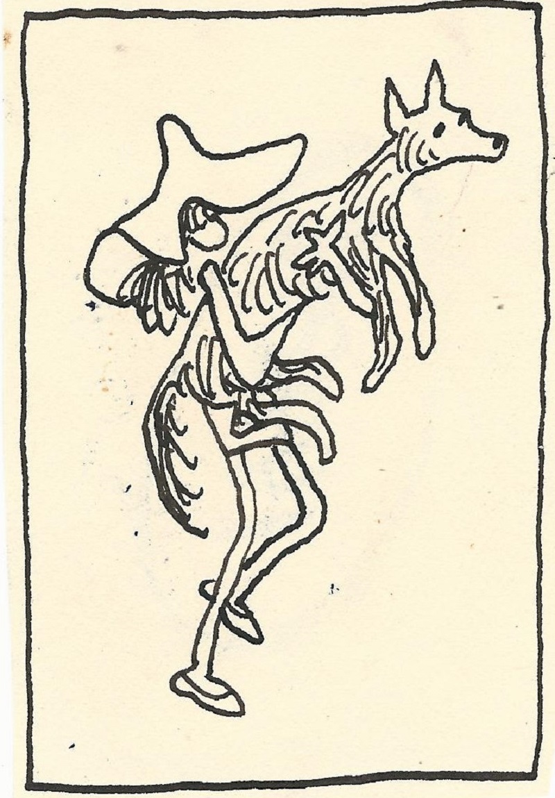 355 Mujer hippie cargando perro